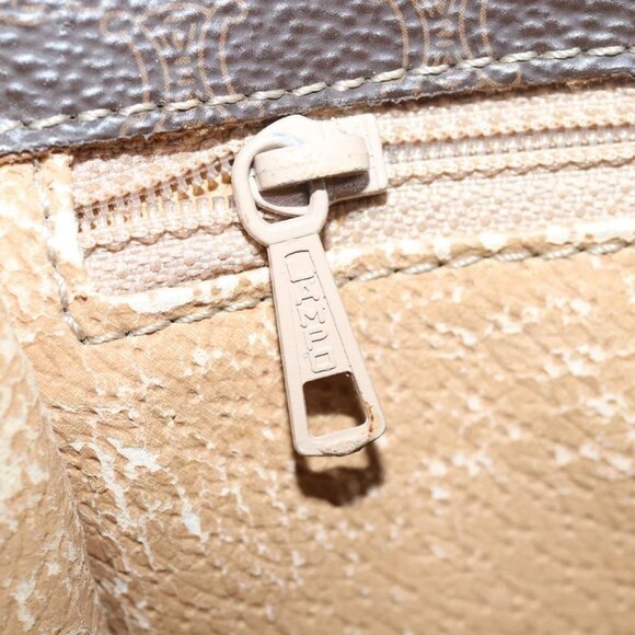 CELINE Macadam Canvas Hand Bag PVC Leather Brown Auth - Picture 12 of 16